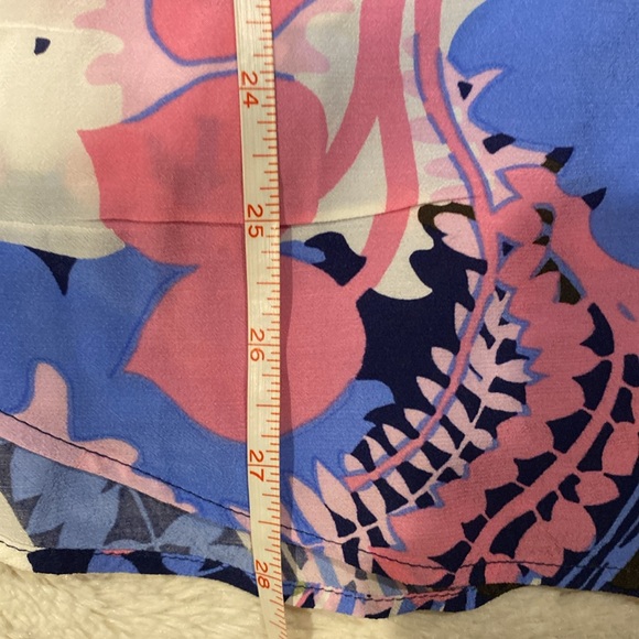 Talbots multi color floral print, long sleeves with raffle blouse size Large - Picture 11 of 11